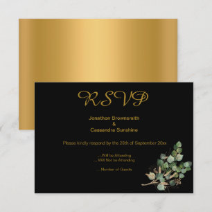 ELEGANT ENKEL GULD NATURLIG GULD SVART RSVP INBJUDNINGAR