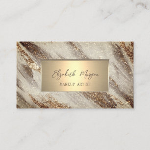 Elegant Enkel Guld Ram, Guld Glitter Visitkort