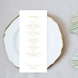 Elegant enkel guld typografi bröllop meny<br><div class="desc">Trendigets minimalistiska,  enkla faux guld calligraphy-anpassningsbar-menykort bröllop.</div>
