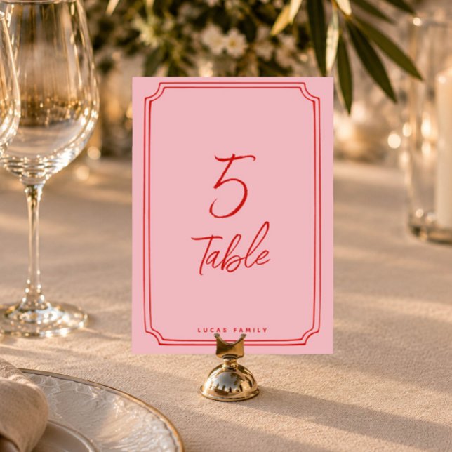 Elegant enkel handskriven bröllopsbord nummer  bordsnummer (Skapare uppladdad)