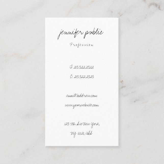 Elegant Enkel handskriven Chic i modern text Visitkort (Framsida)