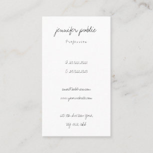 Elegant enkel handskriven text skrivar modern chic visitkort