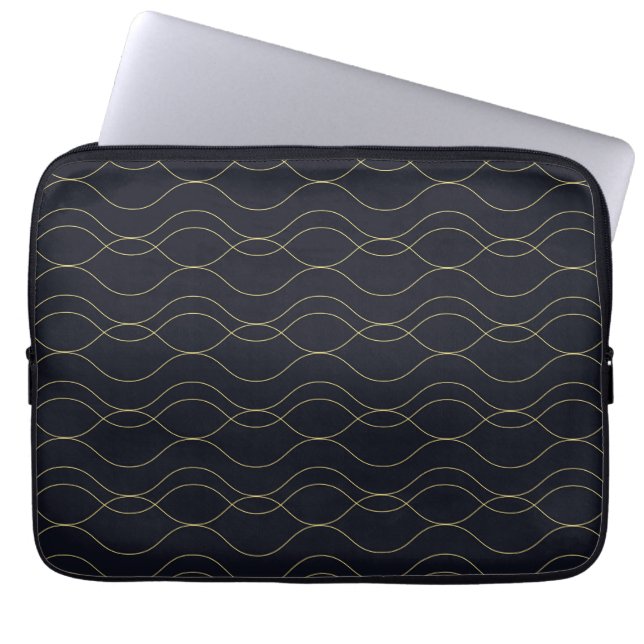 Elegant, enkel illustration, coola, trendig vågigt laptop fodral (Framsidan)