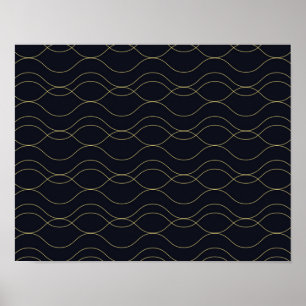 Elegant, enkel illustration, coola, trendig vågigt poster