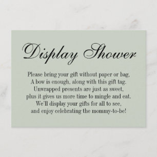 Elegant, Enkel Inget Wrap Baby Shower Salvia Grön Tilläggskort