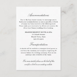 Elegant Enkel inkvartering Transport QR Tilläggskort