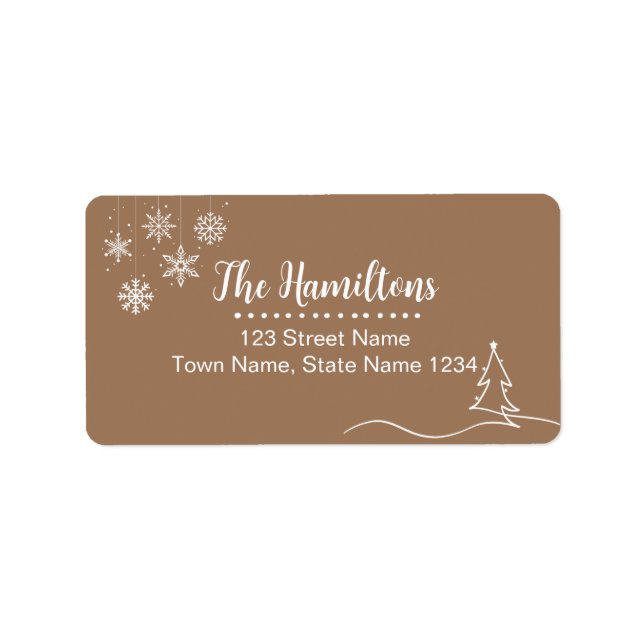 Elegant Enkel juladressetikett Adressetikett (Framsidan)