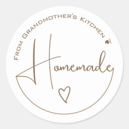 Elegant Enkel kalligrafi Homemade Heart White Runt Klistermärke