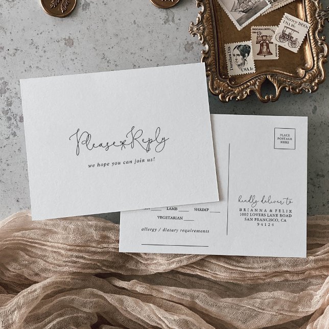 Elegant Enkel Kalligrafi Meny Val RSVP  (Skapare uppladdad)