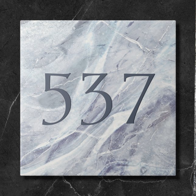 Elegant Enkel klass Marble House Number Plaque Kakelplatta (Skapare uppladdad)