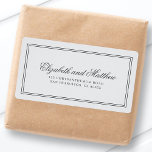 Elegant Enkel klassisk Bröllop-Returadress Fraktsedel<br><div class="desc">Sammansatt av enkelt rakt infogat ramar med klassisk kursiv stil och serif-typografi. Dessa inslag är enkla,  tidlösa och klassiska.. Detta är designat av White Papper Birch Co. exklusiv för Zazzle. Finns här: http://www.zazzle.com/store/whitepaperbirch</div>