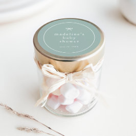 Elegant Enkel Könsneutral Baby Shower Runt Klistermärke