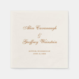 Elegant Enkel Koppar och Elfenben Bröllop Pappersservett