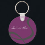 elegant - enkel lila av trendig i modern chic i mo nyckelring<br><div class="desc">Den här fantastiska,  sofistikerade designen har ett monogram i ett grått av stål,  på en solid plommonbakgrund. Den här contemporaryn är en ren enkel elegant och gör perfekten till den snyggt kvinnan.</div>