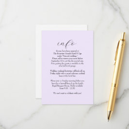 Elegant, enkel lilac bröllop-information tilläggskort