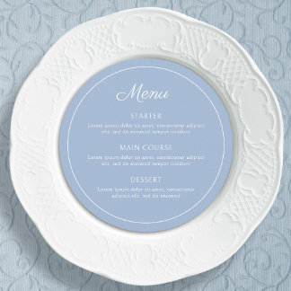 Elegant Enkel ljusblå runda Meny