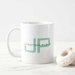 Elegant Enkel Mall Anpassat Namn Monogram Kaffemugg