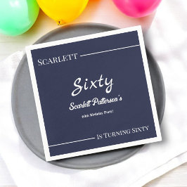 Elegant Enkel marin blå modern födelsedag Pappersservett