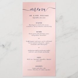 Elegant Enkel Marinblå och Rosenskär Meny