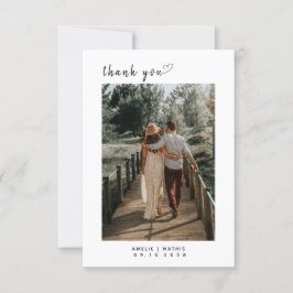 Elegant enkel med Bröllop-tackkort Tack Kort
