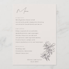 Elegant enkel med konturblommor och Gräns Meny
