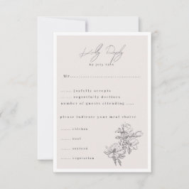 Elegant enkel med konturblommor och Gräns OSA Kort