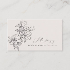 Elegant enkel med konturblommor och Gräns Placeringskort