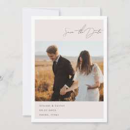 Elegant enkel med konturblommor och Gräns Spara Datumet