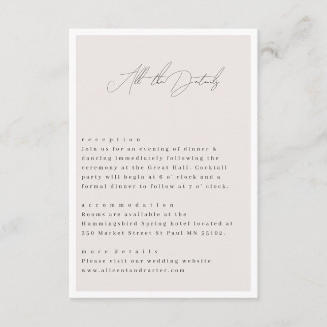 Elegant enkel med konturblommor och Gräns Tilläggskort (Framsida)