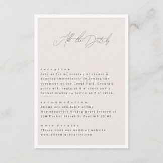 Elegant enkel med konturblommor och Gräns Tilläggskort