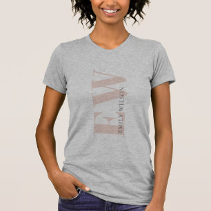 Elegant Enkel minimal Grått Monogram T-Shirt