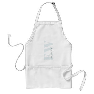 Elegant Enkel, minimal, mjuk Himlar-blå Monogram Förkläde