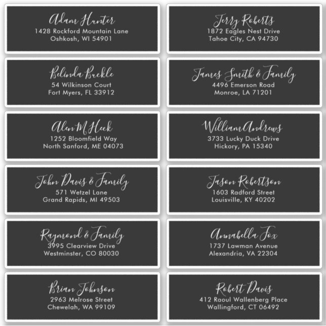Elegant - enkel minimal, modern adressetikett klistermärken (Framsida)