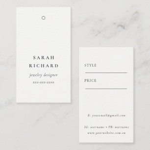 Elegant Enkel minimal Pris Märkre Namn Visitkort