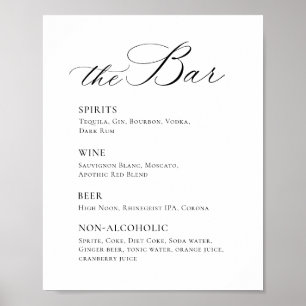 Elegant enkel minimal Pub Menu Bröllop Poster