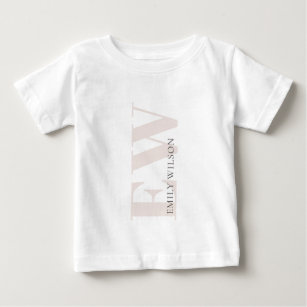 Elegant Enkel minimal  Rosa Namn Monogram T Shirt