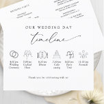 Elegant enkel, minimal tidslinje för Bröllop, prog<br><div class="desc">Tidslinje och program för elegant enkelt och minimalt, vitt och svart bröllop med vacker tidslinjeikon bilder och elegant modern, handskriven kalligrafiinformation. Möjlighet att välja att anpassa och flytta runt bilder och text till kostym i tidslinjen för bröllop, bara dra och flytta. Anpassa middagsbilden med en meny på mitten med din...</div>