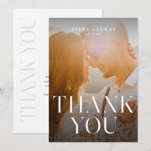 Elegant enkel minimal typografi av Bröllop Tack Kort