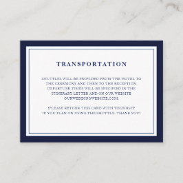 Elegant enkel minimalistisk Bröllop Transport Tilläggskort