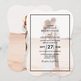 Elegant enkel, minimalistisk foto Bröllop Inbjudningar