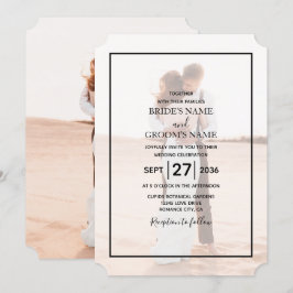 Elegant enkel, minimalistisk foto Bröllop Inbjudningar