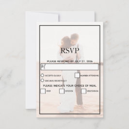 Elegant enkel, minimalistisk foto Bröllop OSA Kort