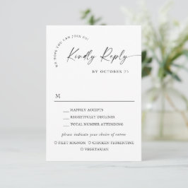 Elegant Enkel Minimalistisk Kalligrafi Måltid Val OSA Kort