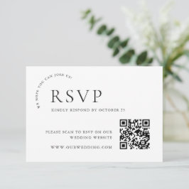 Elegant Enkel Minimalistisk Kalligrafi QR-kod OSA Kort