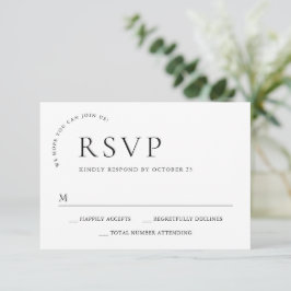 Elegant Enkel Minimalistisk Kalligrafi Svart Vitt OSA Kort