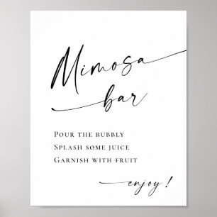 Elegant enkel minimalistisk Mimosa Pub Bröllop Poster