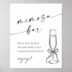 Elegant enkel minimalistisk Mimosa Pub Bröllop Poster