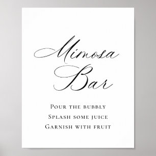 Elegant enkel minimalistisk Mimosa Pub Bröllop Poster