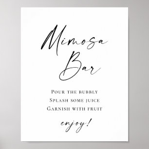 Elegant enkel minimalistisk Mimosa Pub Bröllop Poster