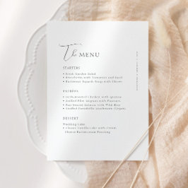 Elegant enkel, minimalistisk modern Bröllop Meny
